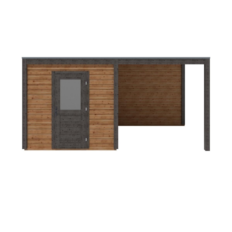 Abri de jardin en bois Nexa 5.06x2.59m - 13.11m2 - Ep. 28mm - Traité