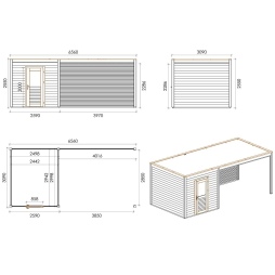 Abri de jardin en bois Nexa 6.56x3.09m - 20.27m2 - Ep. 28mm - Traité