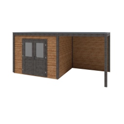 Abri de jardin en bois Sora 5.56x2.59m - 14.4m2 - Ep. 28mm - Traité