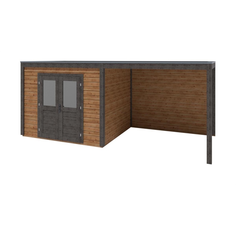 Abri de jardin en bois Sora 6.06x2.59m - 15.7m2 - Ep. 28mm - Traité