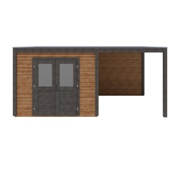 Abri de jardin en bois Sora 5.56x3.09m - 17.18m2 - Ep. 28mm - Traité