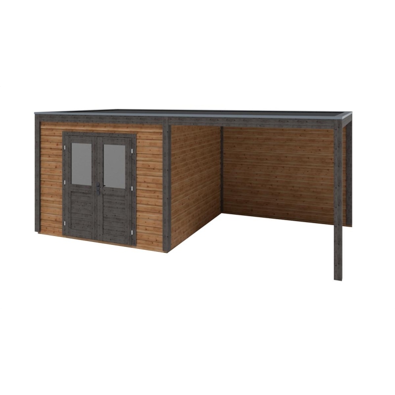 Abri de jardin en bois Sora 6.06x3.09m - 18.73m2 - Ep. 28mm - Traité