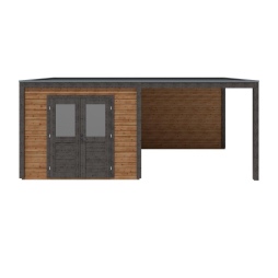 Abri de jardin en bois Sora 6.06x3.09m - 18.73m2 - Ep. 28mm - Traité