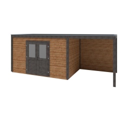 Abri de jardin en bois Nova 6.56x2.59m - 16.99m2 - Ep. 28mm - Traité