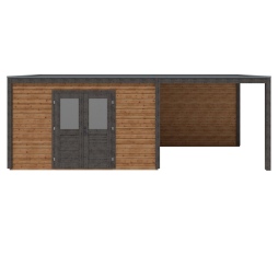 Abri de jardin en bois Nova 7.06x2.59m - 18.29m2 - Ep. 28mm - Traité