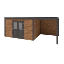 Abri de jardin en bois Nova 6.56x3.09m - 20.27m2 - Ep. 28mm - Traité
