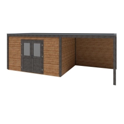 Abri de jardin en bois Nova 7.06x3.09m - 21.82m2 - Ep. 28mm - Traité