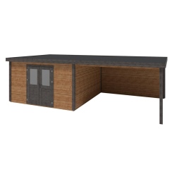 Abri de jardin en bois Freya 8.06x4.09m - 32.96m2 - Ep. 28mm - Traité