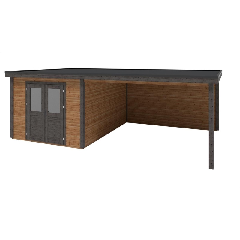 Abri de jardin en bois Aura 7.06x4.09m - 28.87m2 - Ep. 28mm - Traité