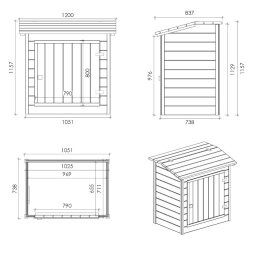 Armoire en bois pour système de filtration de piscine 1.2 x 0.84 – H.1.16 m, Imprégnée