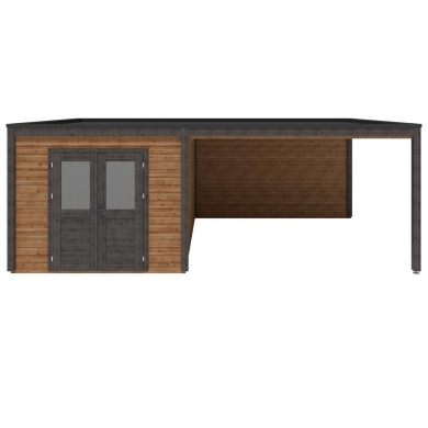 Abri de jardin en bois Sora 7.06x4.09m - 28.87m2 - Ep. 28mm - Traité 2
