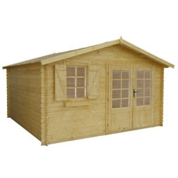 Abri de jardin en bois - 16m2 - 4x4m - Ep. 28mm - Couleur: 