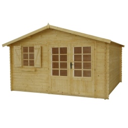 Abri de jardin en bois - 16m2 - 4x4m - Ep. 28mm - Couleur: 
