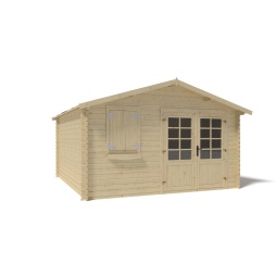 Abri de jardin en bois - 16m2 - 4x4m - Ep. 28mm - Couleur: 
