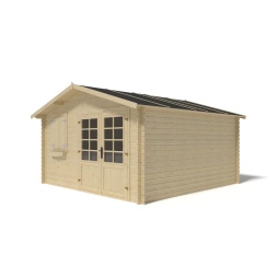 Abri de jardin en bois - 16m2 - 4x4m - Ep. 28mm - Couleur: 