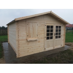 Abri de jardin en bois - 16m2 - 4x4m - Ep. 28mm - Couleur: 