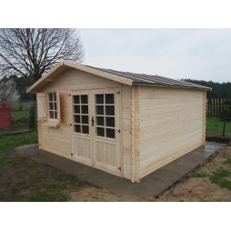 Abri de jardin en bois - 16m2 - 4x4m - Ep. 28mm - Couleur: naturel
