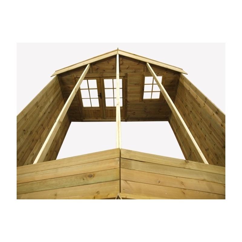 Abri de jardin en bois - 16m2 - 4x4m - Ep. 28mm - Couleur: 