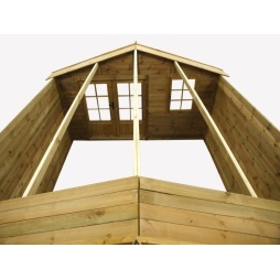 Abri de jardin en bois - 16m2 - 4x4m - Ep. 28mm - Couleur: 