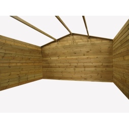 Abri de jardin en bois - 16m2 - 4x4m - Ep. 28mm - Couleur: 