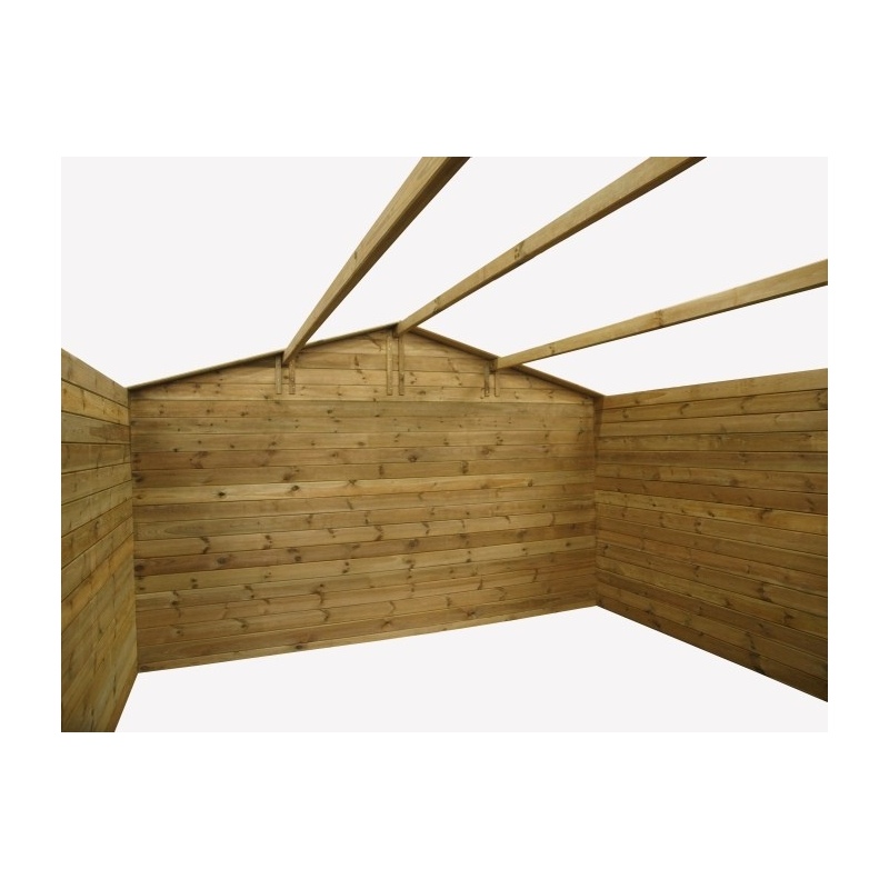 Abri de jardin en bois - 16m2 - 4x4m - Ep. 28mm - Couleur: naturel