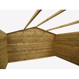 Abri de jardin en bois - 16m2 - 4x4m - Ep. 28mm - Couleur: naturel
