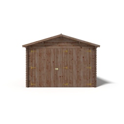 Garage en bois - 21m2 - 3.5x6m - imprégné - Ep. 28mm - couleur: 