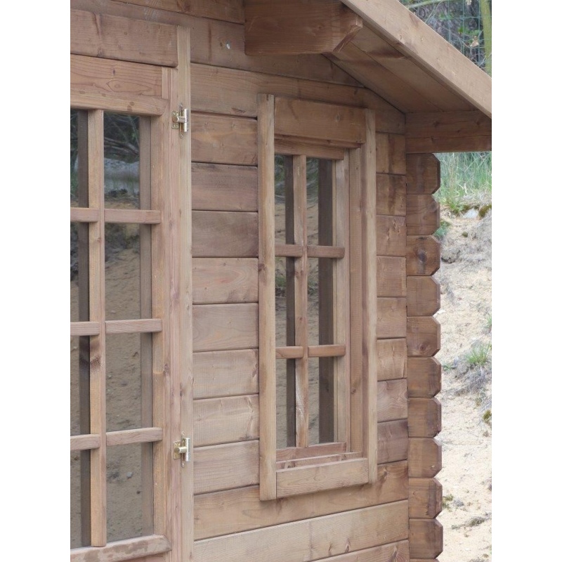 Abri de jardin en bois - 20m2 - 5x4m - Traité - Ep. 28mm - Couleur: marron