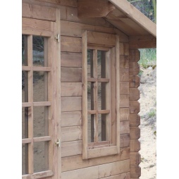Abri de jardin en bois - 20m2 - 5x4m - Traité - Ep. 28mm - Couleur: marron
