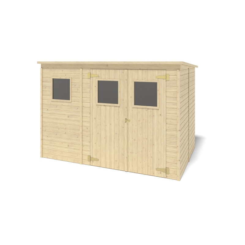 Abri de jardin en bois 4.86 m2 - 2.7x1.8 m - Couleur: 
