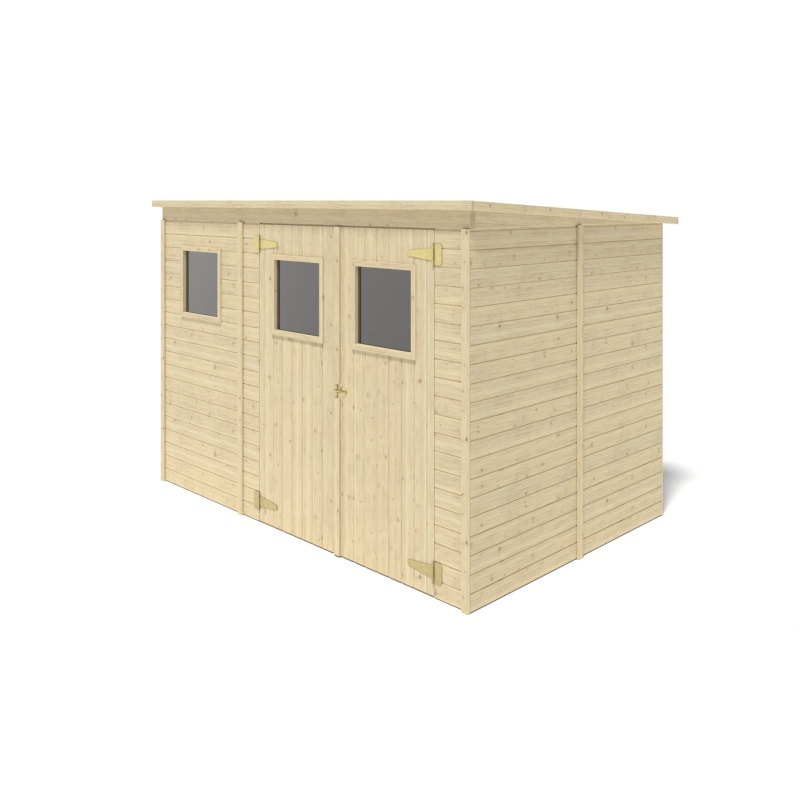 Abri de jardin en bois 4.86 m2 - 2.7x1.8 m - Couleur: naturel