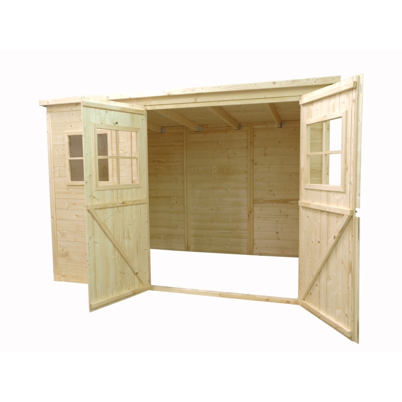 Abri de jardin en bois 4.86 m2 - 2.7x1.8 m - Couleur: 
