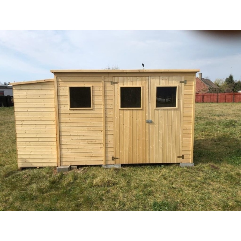 Abri de jardin en bois 4.86 m2 - 2.7x1.8 m - Couleur: naturel