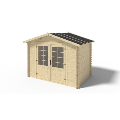 Abri de jardin en bois - 6m2 - 3x2m - Ep. 28mm - Couleur: naturel 2