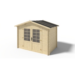 Abri de jardin en bois - 6m2 - 3x2m - Ep. 28mm - Couleur: naturel