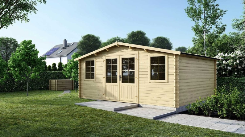 Abri de jardin en bois - 25m2 - 5x5m - Ep. 40mm - Couleur: 