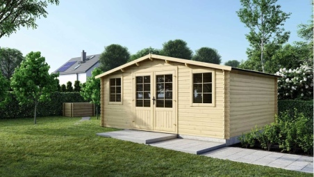 Abri de jardin en bois - 25m2 - 5x5m - Ep. 40mm - Couleur: 