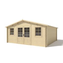 Abri de jardin en bois - 25m2 - 5x5m - Ep. 40mm - Couleur: naturel