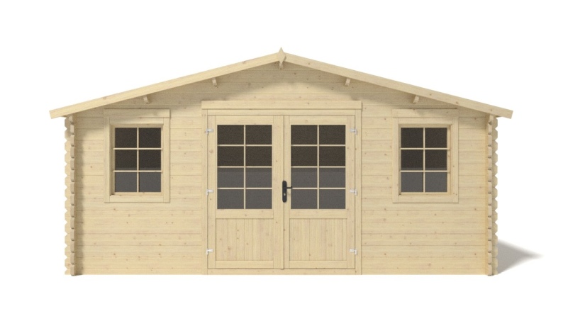 Abri de jardin en bois - 25m2 - 5x5m - Ep. 40mm - Couleur: 