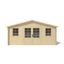 Abri de jardin en bois - 25m2 - 5x5m - Ep. 40mm - Couleur: naturel