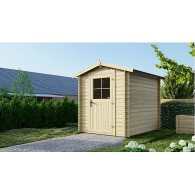 Abri de jardin en bois - 4.75m2 - 1.9x2.5m - Ep. 28mm - Couleur: naturel