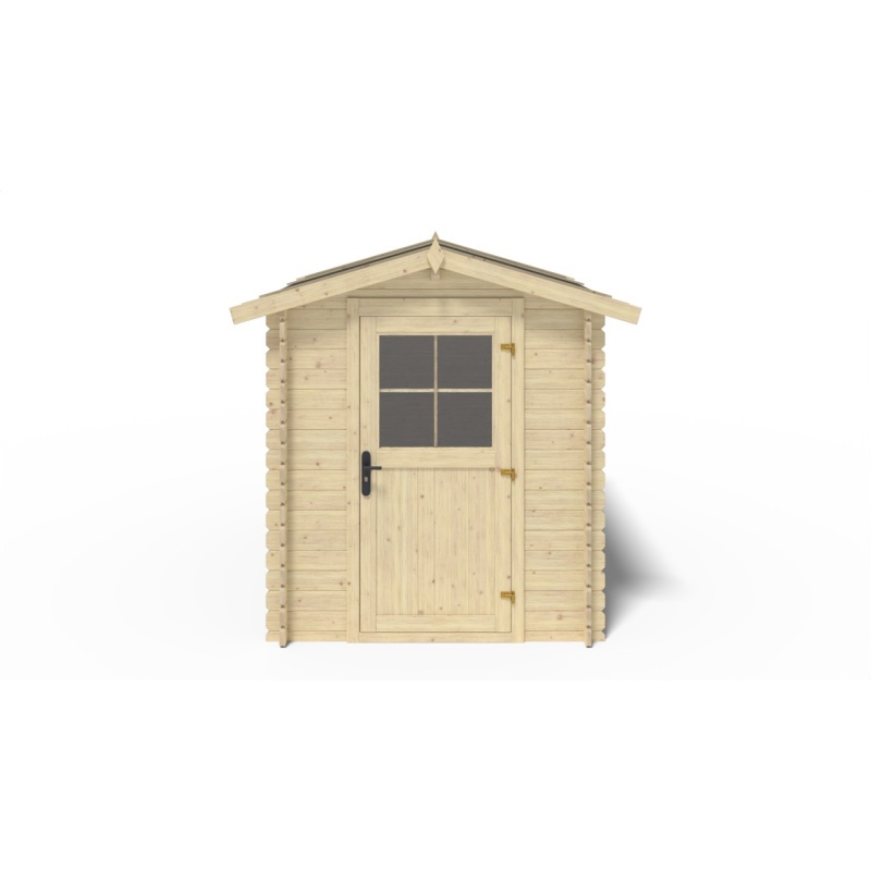 Abri de jardin en bois - 4.75m2 - 1.9x2.5m - Ep. 28mm - Couleur: naturel