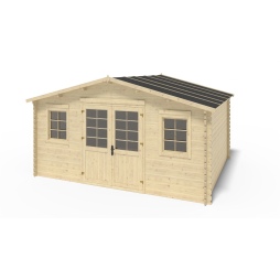 Abri de jardin en bois - 20m2 - 5x4m - Ep. 40mm - Couleur: naturel