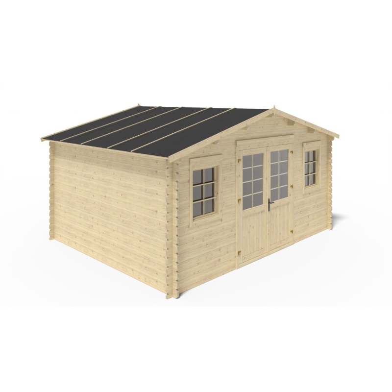 Abri de jardin en bois - 20m2 - 5x4m - Ep. 40mm - Couleur: naturel