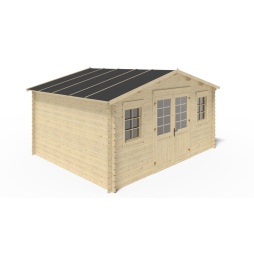 Abri de jardin en bois - 20m2 - 5x4m - Ep. 40mm - Couleur: naturel