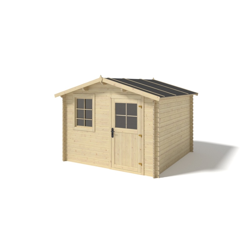 Abri de jardin en bois - 6m2 - 3x2m - Ep. 28mm - Couleur: 