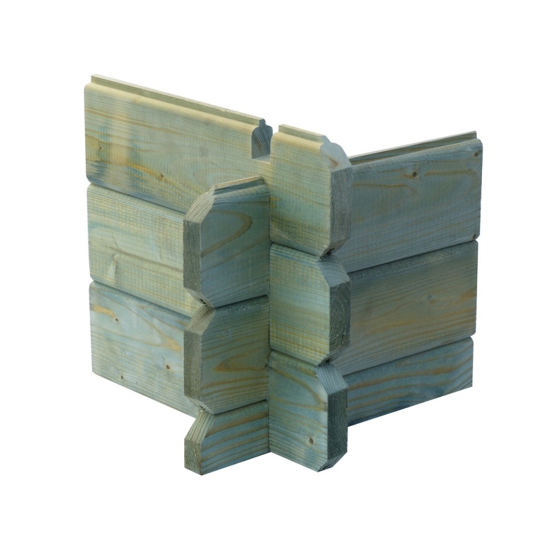 Abri de jardin en bois - 9m2 - 3x3m - Traité - Ep. 28mm - Couleur: vert