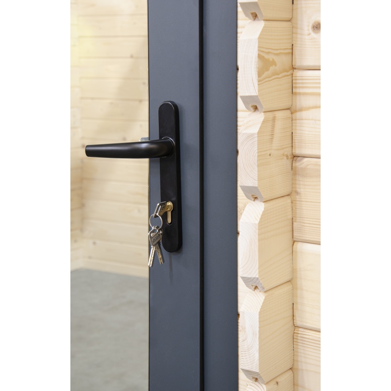 Abri de jardin en bois - 17.4m2 - 5.79x3m - Ep. 28mm - Couleur: naturel