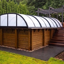 Abri de piscine Horizon - 7.03x3.36 m - polycarbonate alvéolaire 8 mm - pour piscine BAS7307