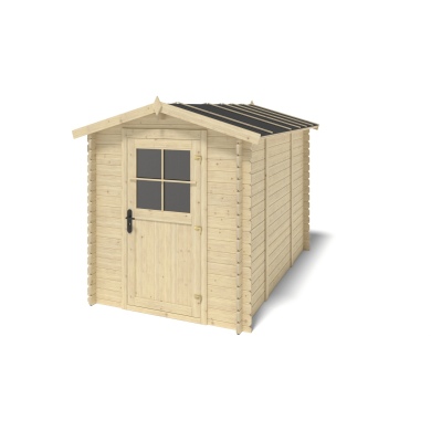 Abri de jardin en bois - 5.7m2 - 1.9x3m - Ep. 28mm - Couleur: naturel 2